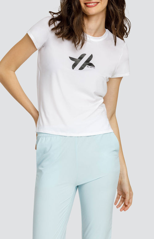 Bijou Top - Chalk White with Logo