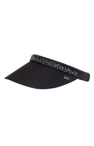 Samantha Visor - Onyx Black with Rhinestones