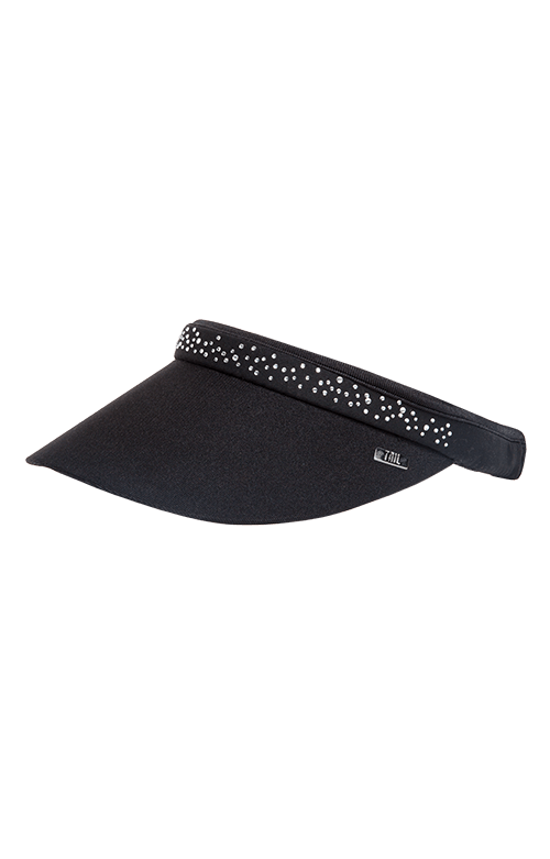 Samantha Visor - Onyx Black with Rhinestones