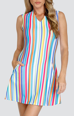 Bellita 35" Dress - Tropistripe