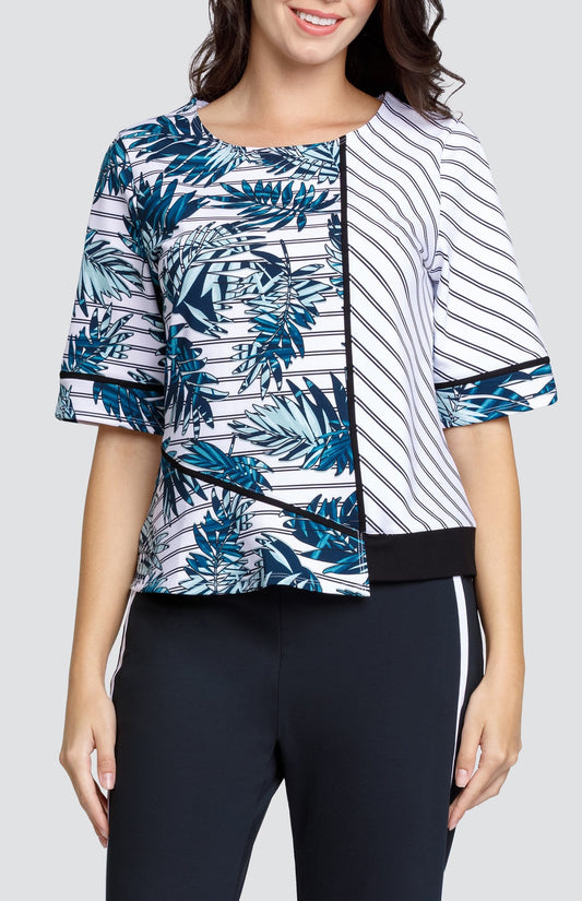 Enilda Top - Striped Palm - FINAL SALE