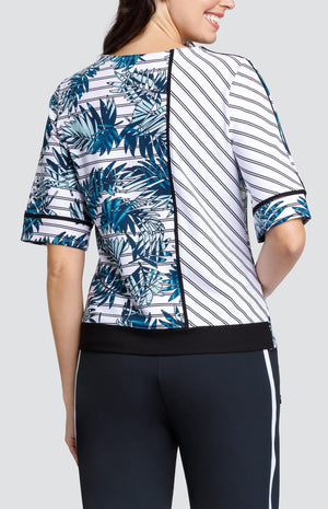 Enilda Top - Striped Palm - FINAL SALE