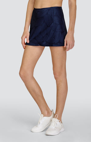 Anja 13.5" Skort - Fading Leaves Navy Blue